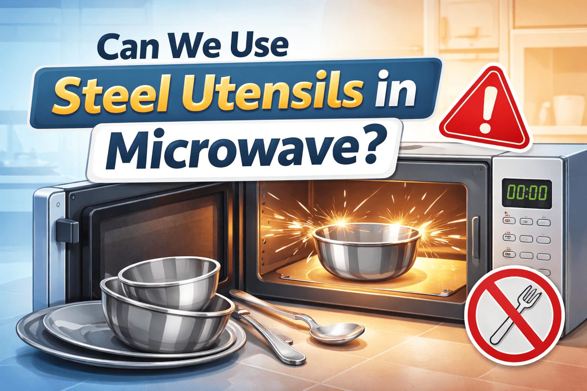 Can We Use Steel Utensils in Microwave - India