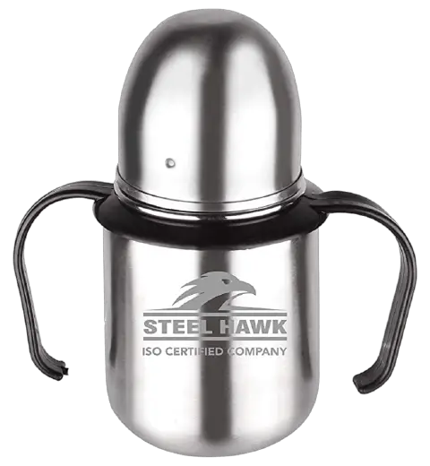Steel Hawk (Milkybee) Stainless Steel Handle Sipper Feeding Bottle - 400 ML